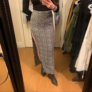 Floral Maxi Skirt with Slit